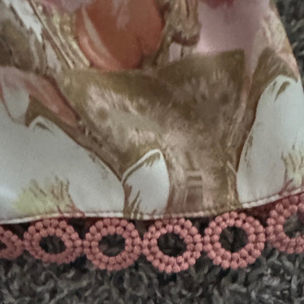 Floral Pink and Brown Dress with Belt - Picture 7 of 8